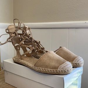 Schutz Kobi Suede Lace Up Espadrilles